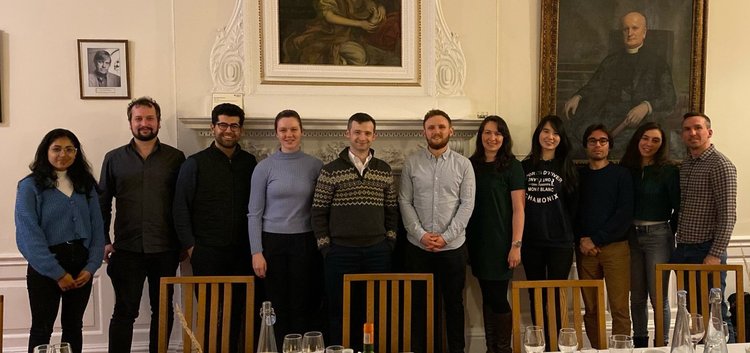 Members of the Balmus Laboratory at a Cambridge college gathering in February 2022